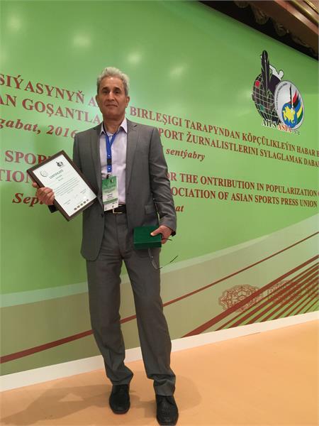 انتخاب صدرالدین کاظمی به عنوان یکی از ورزشی نویسان برتر آسیا